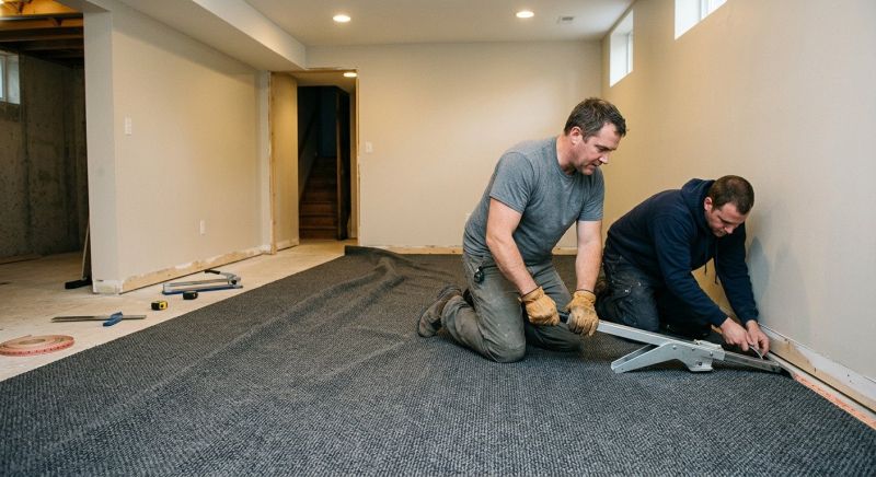Basement Carpet Stretching in Kansas City, MO