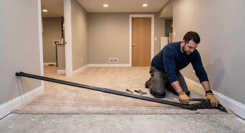 Basement Carpet Stretching in Alpharetta, GA